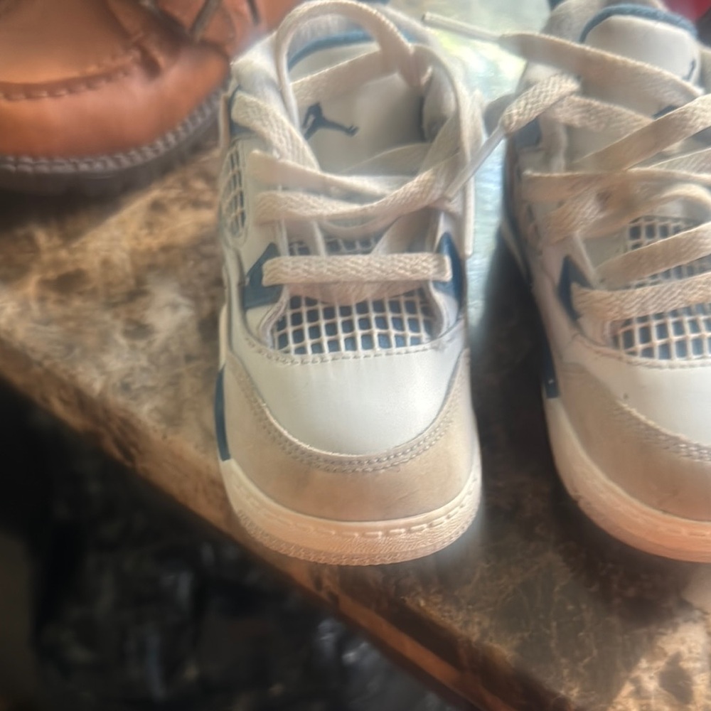 Jordan Kids White and Blue Sneakers
